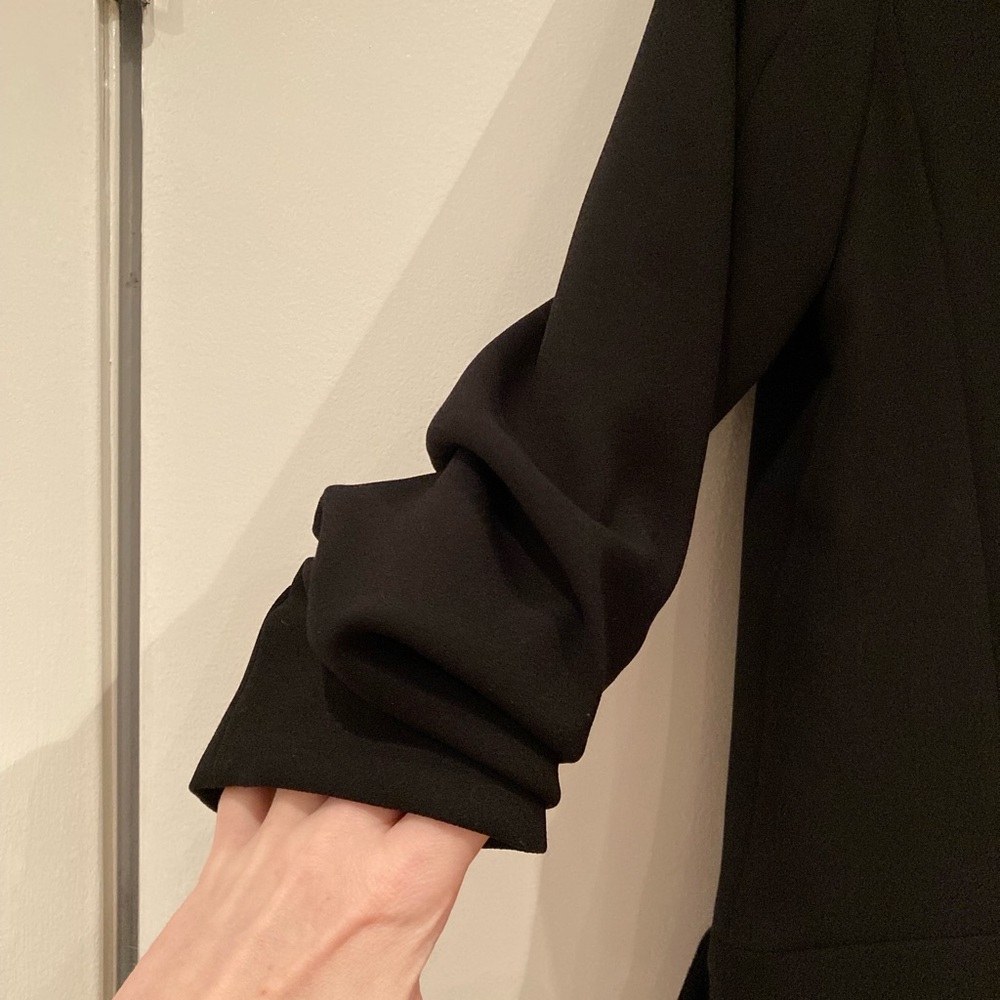 Zara Black Open Front Cinched 3/4 Sleeve Blazer - Picture 15 of 16